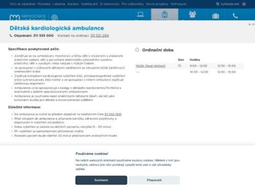 Dětská kardiologická ambulance - Nemocnice Hořovice