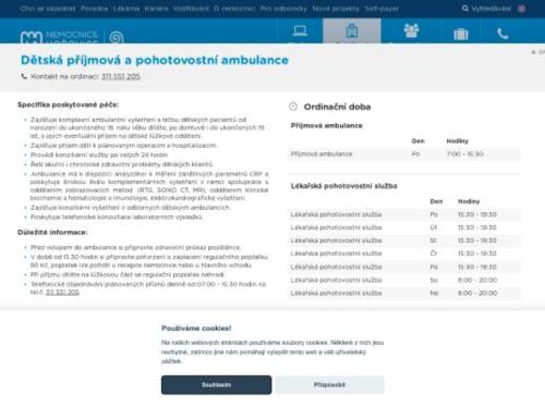 Dětská příjmová a pohotovostní ambulance - Nemocnice Hořovice