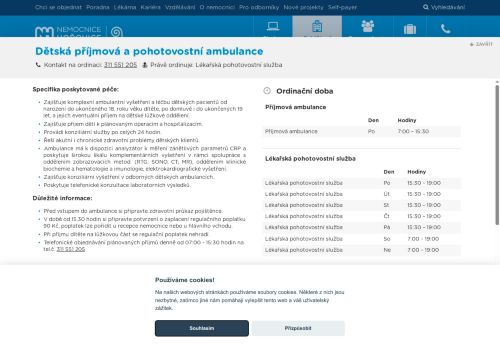 Zobrazit webové stránky Dětská příjmová a pohotovostní ambulance - Nemocnice Hořovice