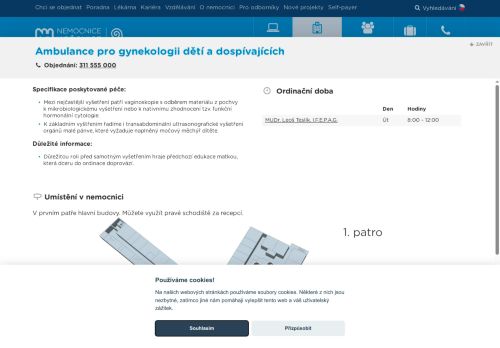 Zobrazit webové stránky Ambulance pro gynekologii dětí a dospívajících - Nemocnice Hořovice