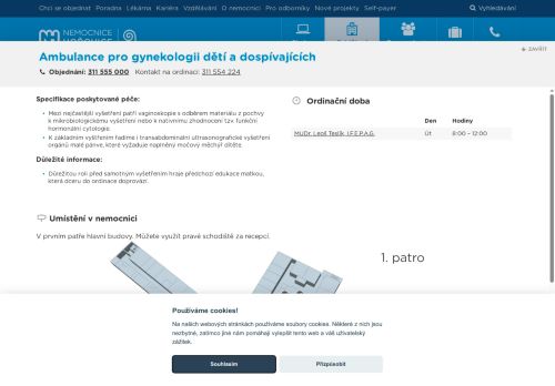 Zobrazit webové stránky Ambulance pro gynekologii dětí a dospívajících - Nemocnice Hořovice