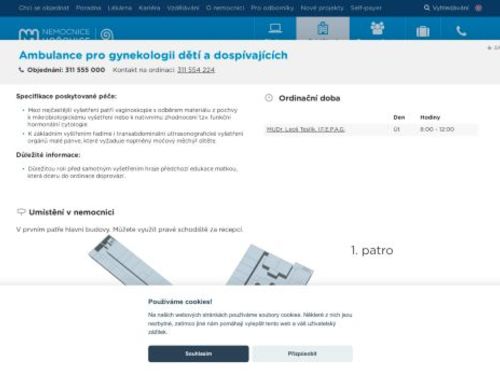 Ambulance pro gynekologii dětí a dospívajících - Nemocnice Hořovice