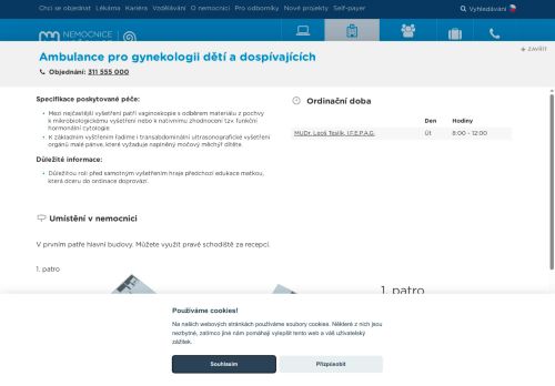 Zobrazit webové stránky Ambulance pro gynekologii dětí a dospívajících - Nemocnice Hořovice