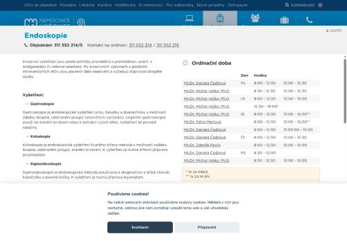 Zobrazit webové stránky Endoskopie - Nemocnice Hořovice