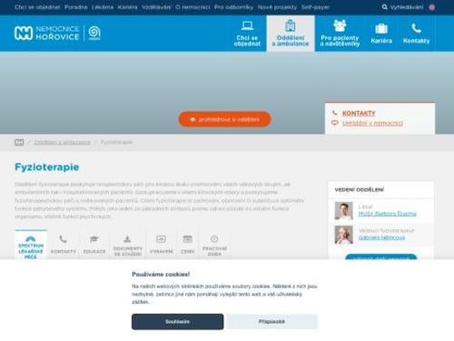Fyzioterapie - Nemocnice Hořovice