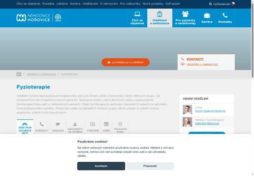 Zobrazit webové stránky Fyzioterapie - Nemocnice Hořovice