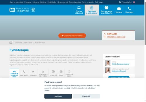 Zobrazit webové stránky Fyzioterapie - Nemocnice Hořovice