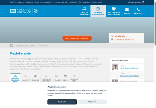 Zobrazit webové stránky Fyzioterapie - Nemocnice Hořovice