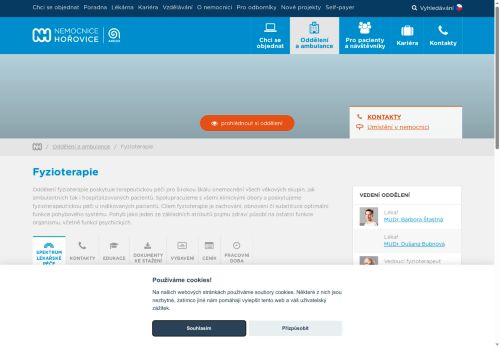 Zobrazit webové stránky Fyzioterapie - Nemocnice Hořovice