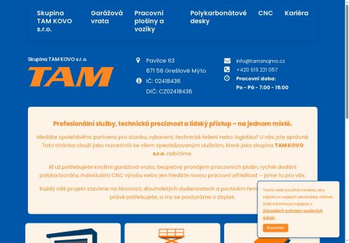 TAM KOVO s.r.o. nabízí práci na pozici Řidiči nákladních automobilů (sk. C) v obci Pavlice