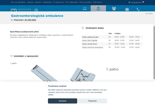 Zobrazit webové stránky Gastroenterologická ambulance - Nemocnice Hořovice