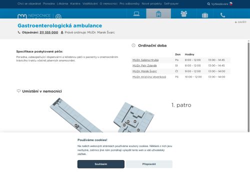 Zobrazit webové stránky Gastroenterologická ambulance - Nemocnice Hořovice