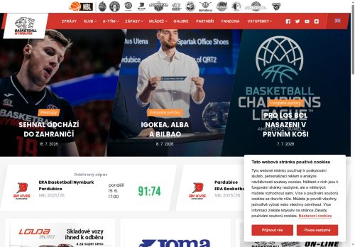 Zobrazit webové stránky Basketball Nymburk