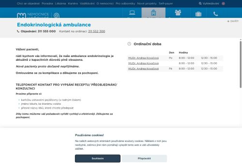 Zobrazit webové stránky Endokrinologická ambulance - Nemocnice Hořovice