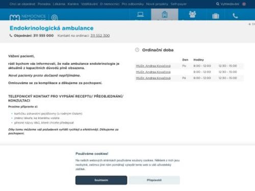 Endokrinologická ambulance - Nemocnice Hořovice