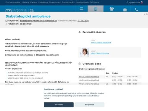Diabetologická ambulance - Nemocnice Hořovice