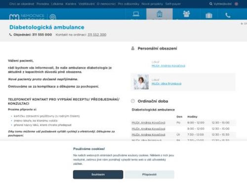 Diabetologická ambulance - Nemocnice Hořovice