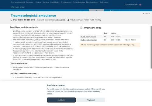 Zobrazit webové stránky Traumatologická ambulance - Nemocnice Hořovice