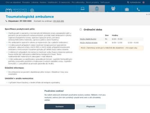Traumatologická ambulance - Nemocnice Hořovice