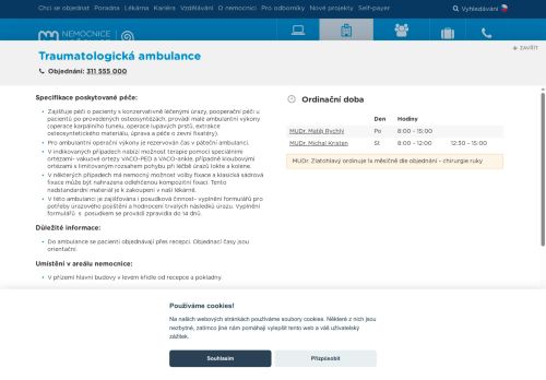 Zobrazit webové stránky Traumatologická ambulance - Nemocnice Hořovice