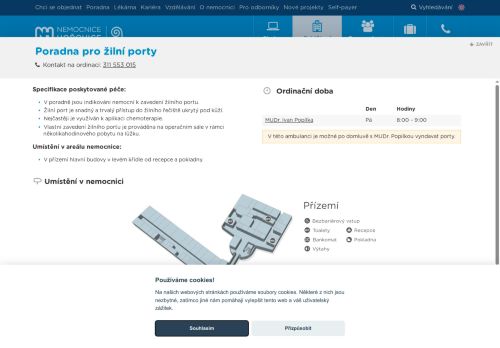Zobrazit webové stránky Poradna pro žilní porty - Nemocnice Hořovice