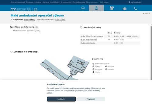 Zobrazit webové stránky Malé ambulantní operační výkony - Nemocnice Hořovice