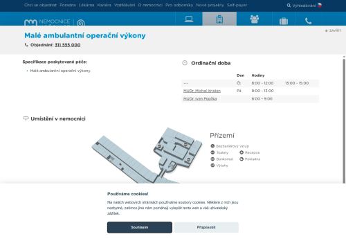 Zobrazit webové stránky Malé ambulantní operační výkony - Nemocnice Hořovice
