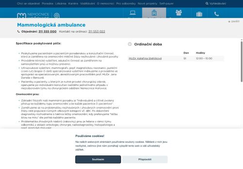 Zobrazit webové stránky Mammologická ambulance - Nemocnice Hořovice