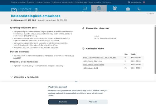 Zobrazit webové stránky Koloproktologická ambulance - Nemocnice Hořovice