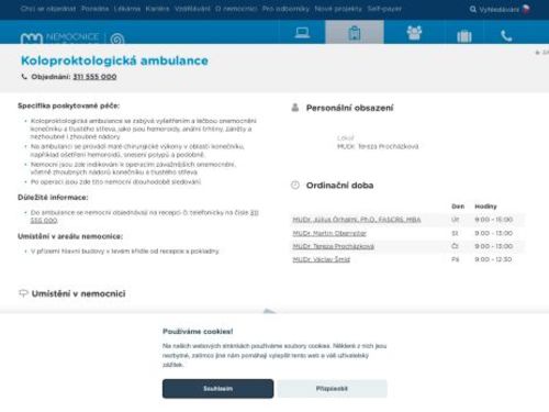 Koloproktologická ambulance - Nemocnice Hořovice