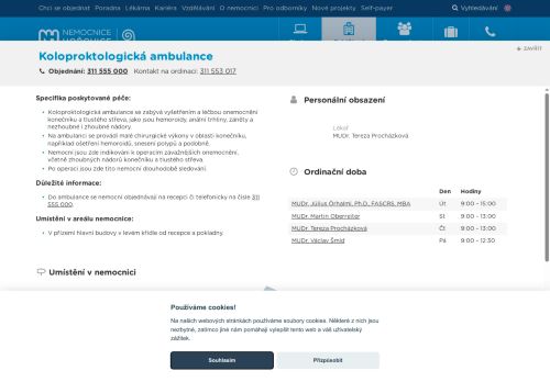 Zobrazit webové stránky Koloproktologická ambulance - Nemocnice Hořovice