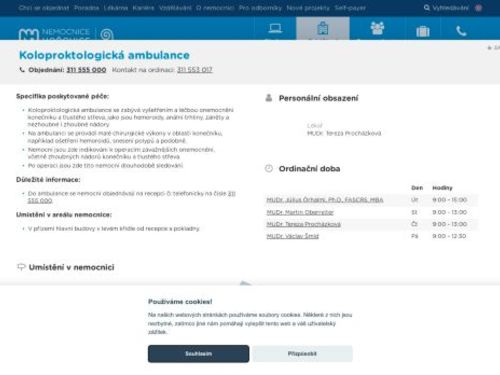 Koloproktologická ambulance - Nemocnice Hořovice