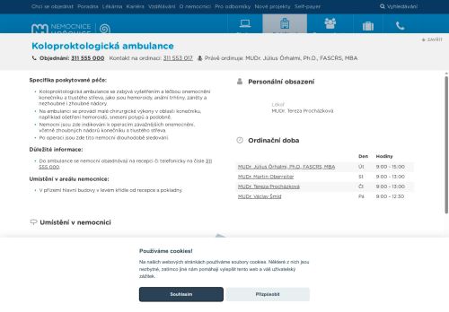 Zobrazit webové stránky Koloproktologická ambulance - Nemocnice Hořovice