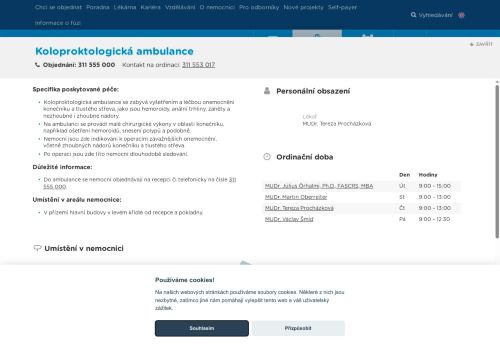 Zobrazit webové stránky Koloproktologická ambulance - Nemocnice Hořovice