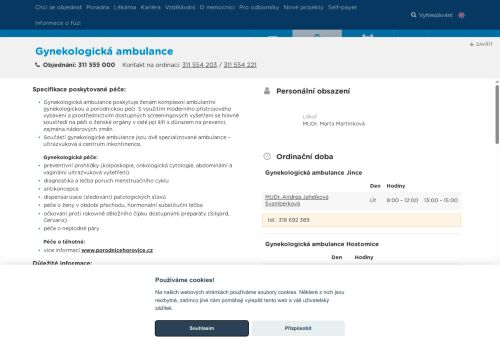Zobrazit webové stránky Gynekologická ambulance - Nemocnice Hořovice