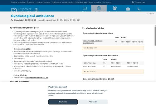 Zobrazit webové stránky Gynekologická ambulance - Nemocnice Hořovice