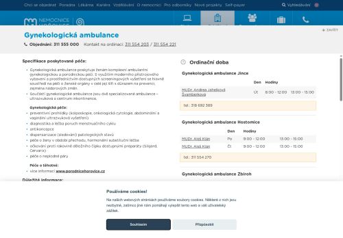 Zobrazit webové stránky Gynekologická ambulance - Nemocnice Hořovice