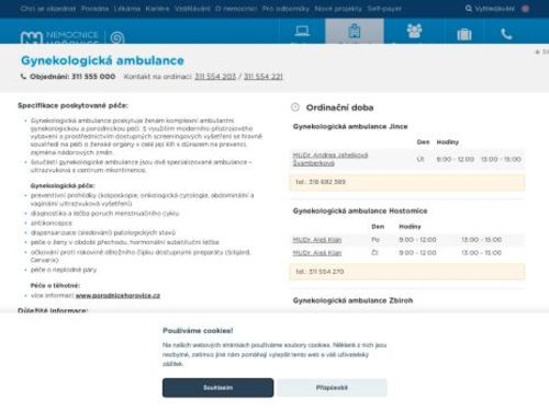 Gynekologická ambulance - Nemocnice Hořovice