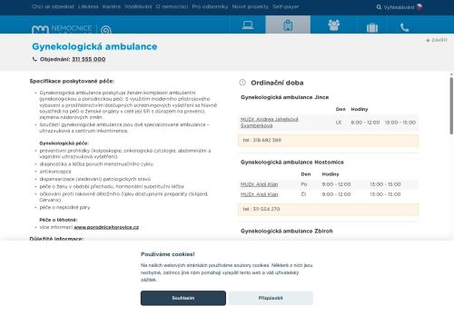 Zobrazit webové stránky Gynekologická ambulance - Nemocnice Hořovice