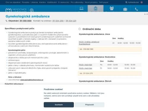 Gynekologická ambulance - Nemocnice Hořovice