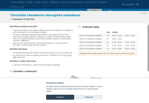 Zobrazit webové stránky Chronická všeobecná chirurgická ambulance - Nemocnice Hořovice