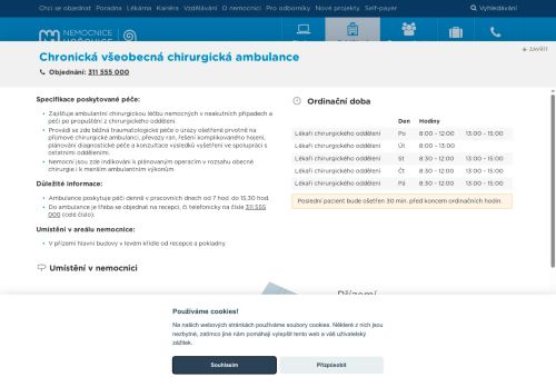 Zobrazit webové stránky Chronická všeobecná chirurgická ambulance - Nemocnice Hořovice