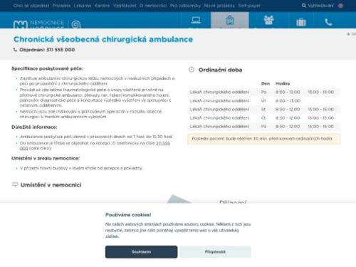 Chronická všeobecná chirurgická ambulance - Nemocnice Hořovice