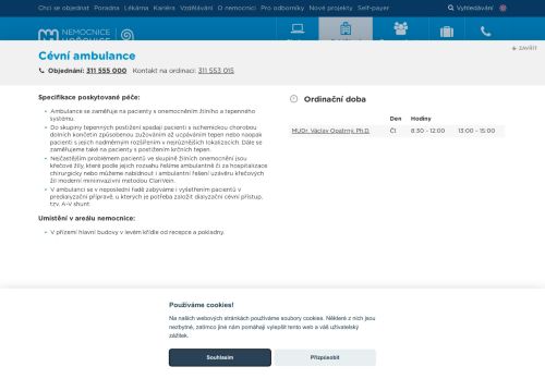 Zobrazit webové stránky Cévní ambulance - Nemocnice Hořovice