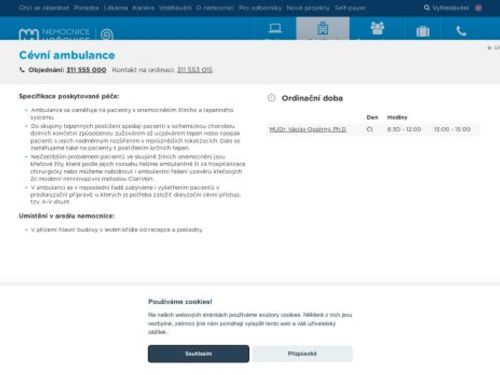 Cévní ambulance - Nemocnice Hořovice