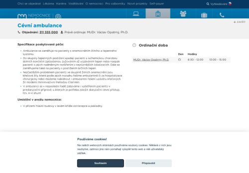 Zobrazit webové stránky Cévní ambulance - Nemocnice Hořovice