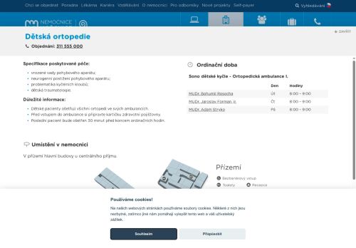 Zobrazit webové stránky Dětská ortopedie - Nemocnice Hořovice