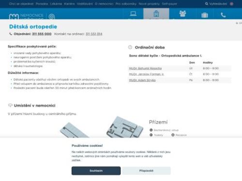Dětská ortopedie - Nemocnice Hořovice
