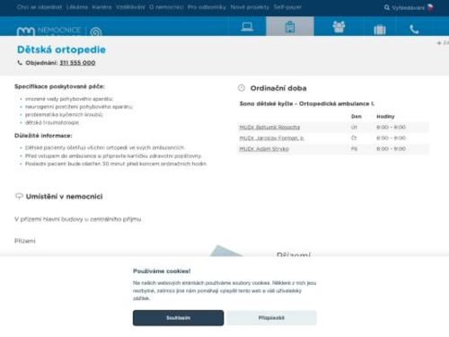 Dětská ortopedie - Nemocnice Hořovice