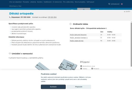 Zobrazit webové stránky Dětská ortopedie - Nemocnice Hořovice